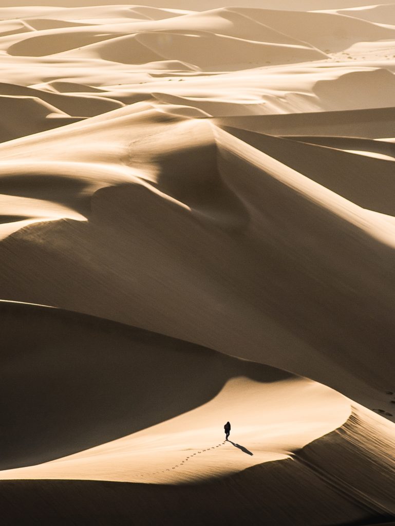 Marche dans le désert en Namibie